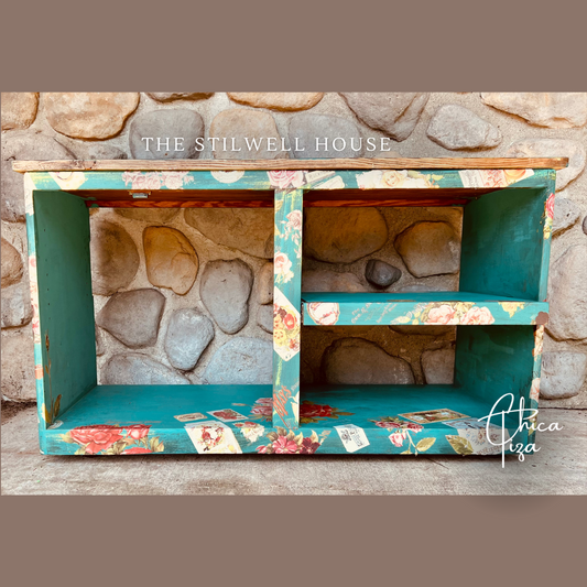 Pretty as a Stamp: Transforming an Old TV Stand with Chalk Paint & Iron Orchid Designs Transfers