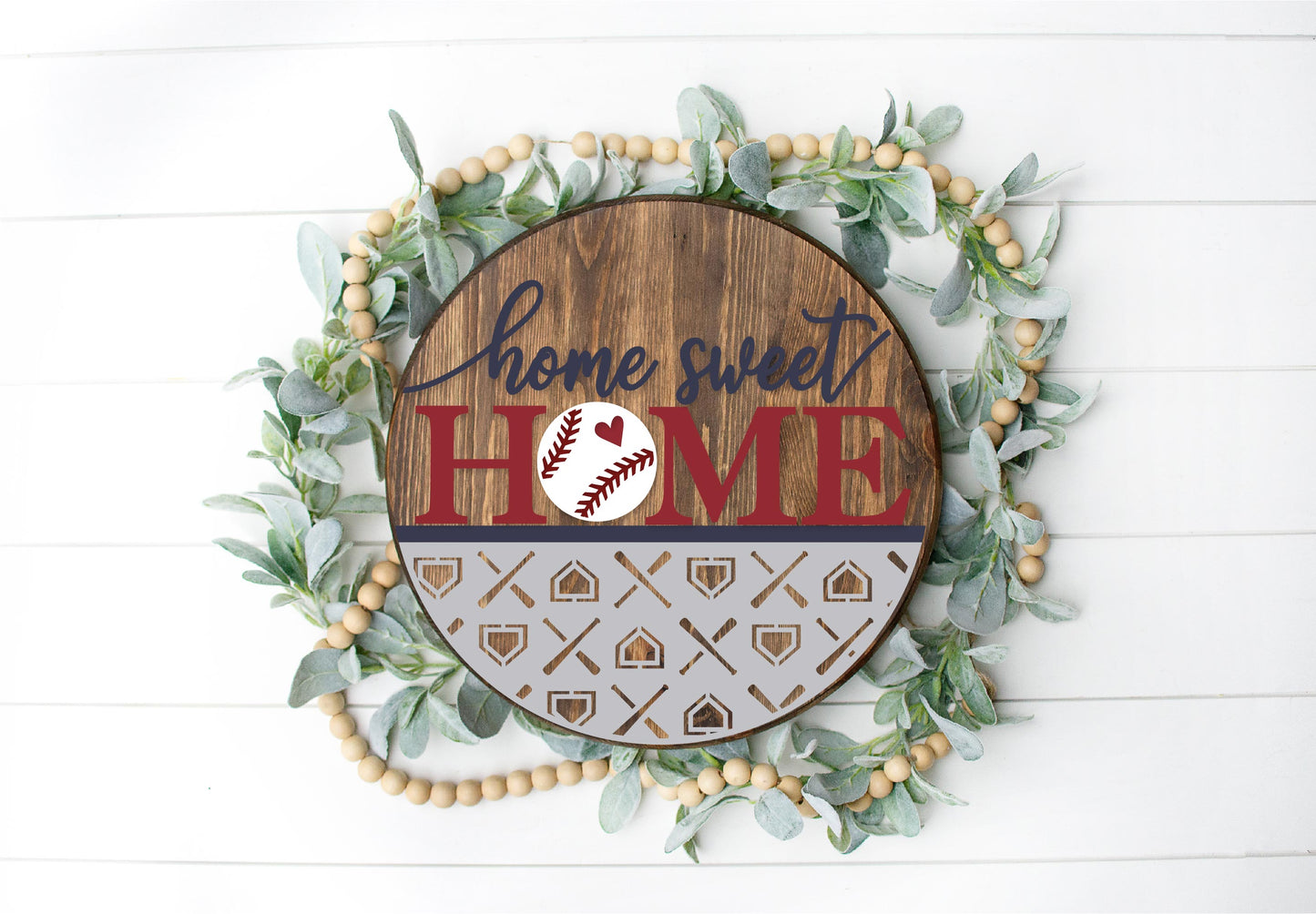 Home Sweet Home - Round Wood Door Sign | Hanger | ChicaTiza