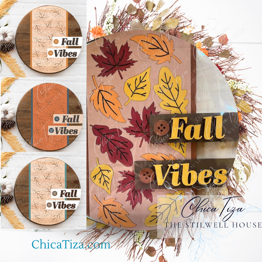 Fall Vibes - Wood Door Sign | Hanger | ChicaTiza