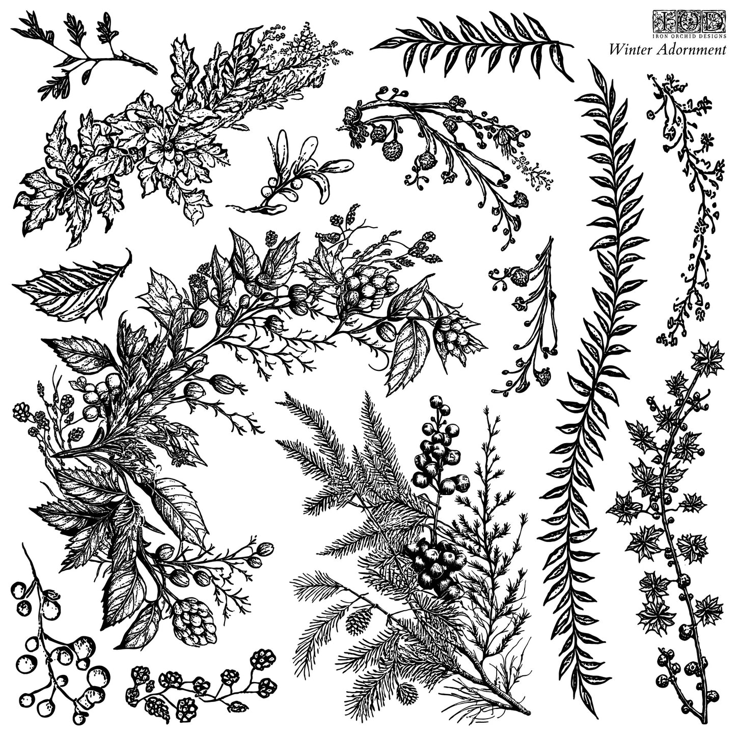 Winter Adornment 12x12 IOD Stamp™ (Limited 2023)
