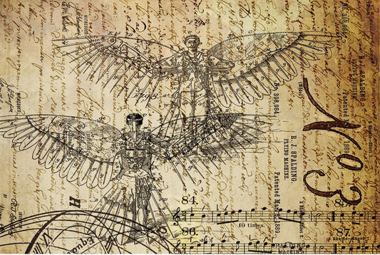 Dreams of Flight 1 Decoupage Paper 20x30 in - Roycycled Treasures