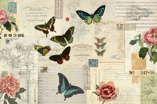 Butterfly Masterboard  20x30 Decoupage  - Roycycled Treasures
