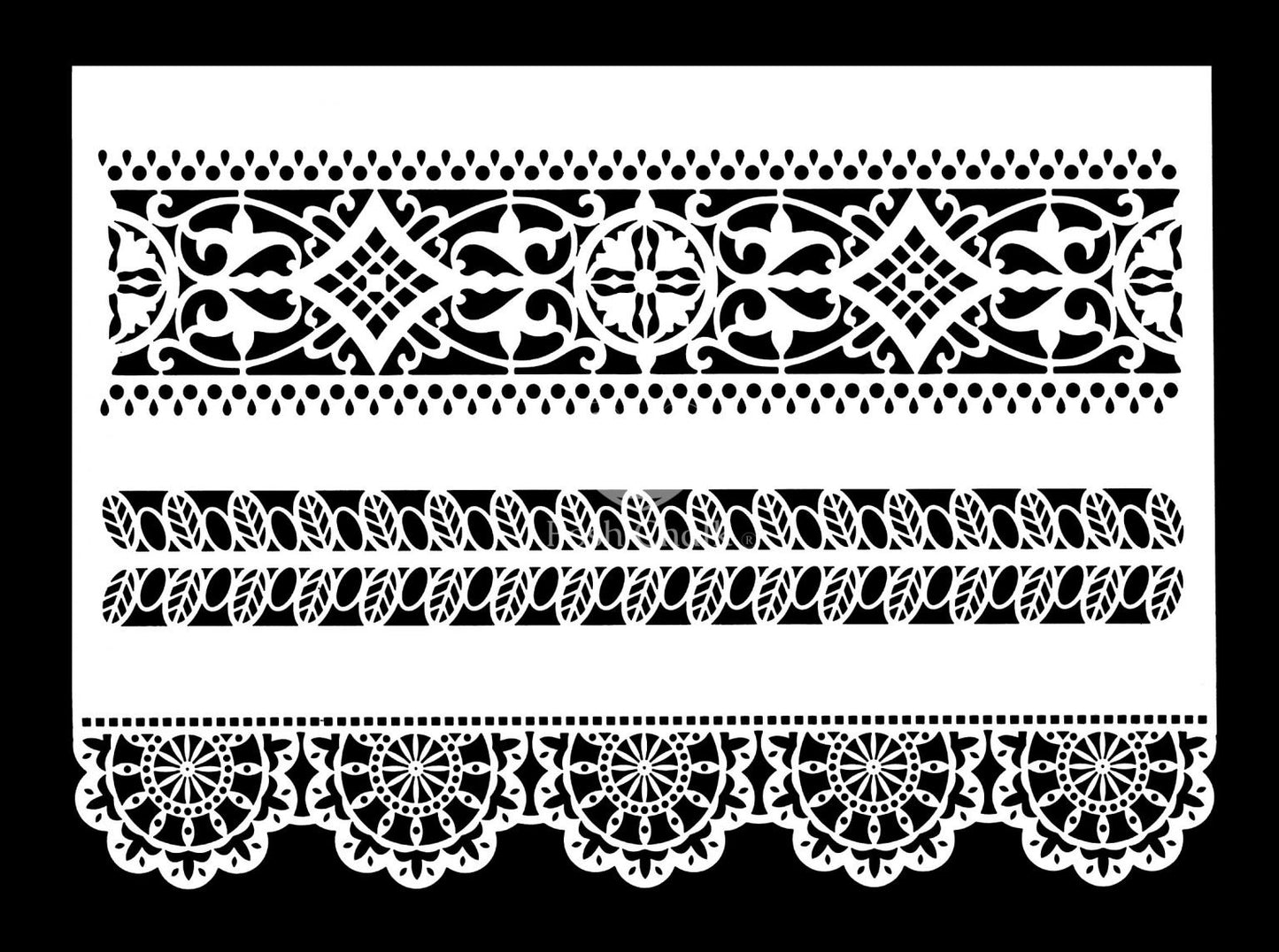 Posh Chalk Stencil Lace Border 25x35cm