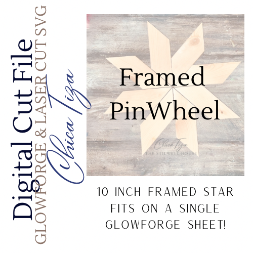 Framed Pinwheel - ChicaTiza Digital Cut Filed LASER CUT SVG