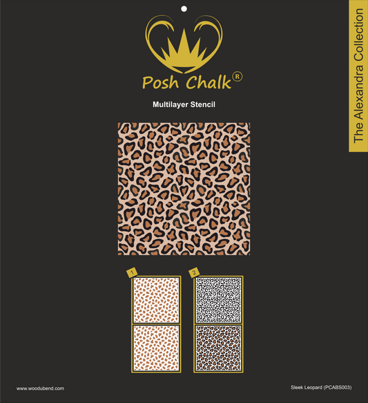 Posh Chalk Multilayer Stencil - Sleek Leopard