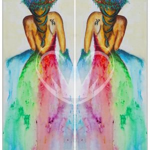 Rainbow Girl A3 Posh Chalk Deluxe Decoupage