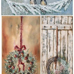 Winter Decorations (A3) Posh Chalk Deluxe Decoupage by Chris Leloudis