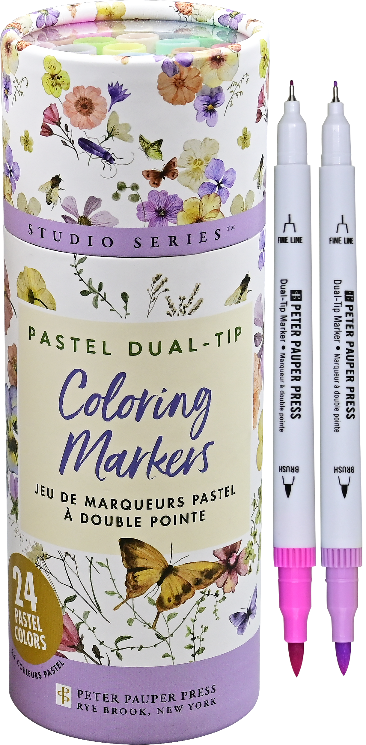 Studio Series Dual-Tip Pastel Markers (Set of 24) by Peter Pauper Press -