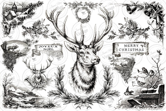 Christmas Stag | JRV Decoupage  Paper 30x20 inch