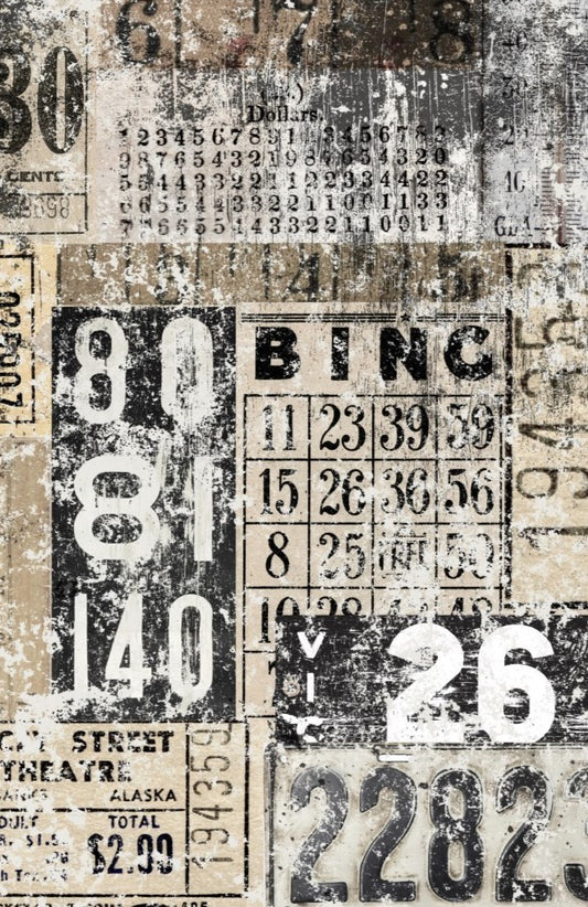 Grunge Numbers 20x30 Decoupage  - Roycycled Treasures