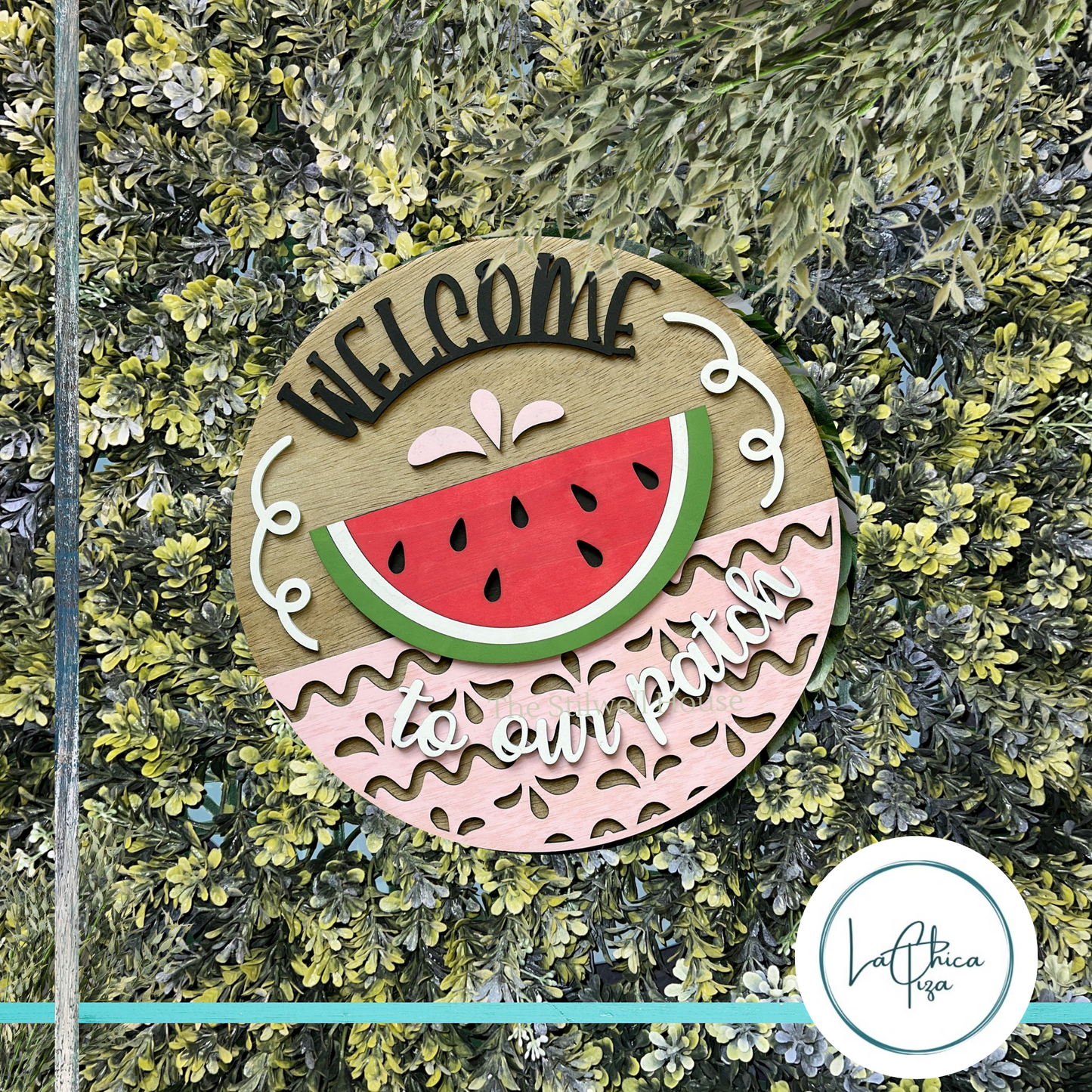 Welcome to ourWatermelon patch - Round Wood Door Sign | Hanger | ChicaTiza Sign