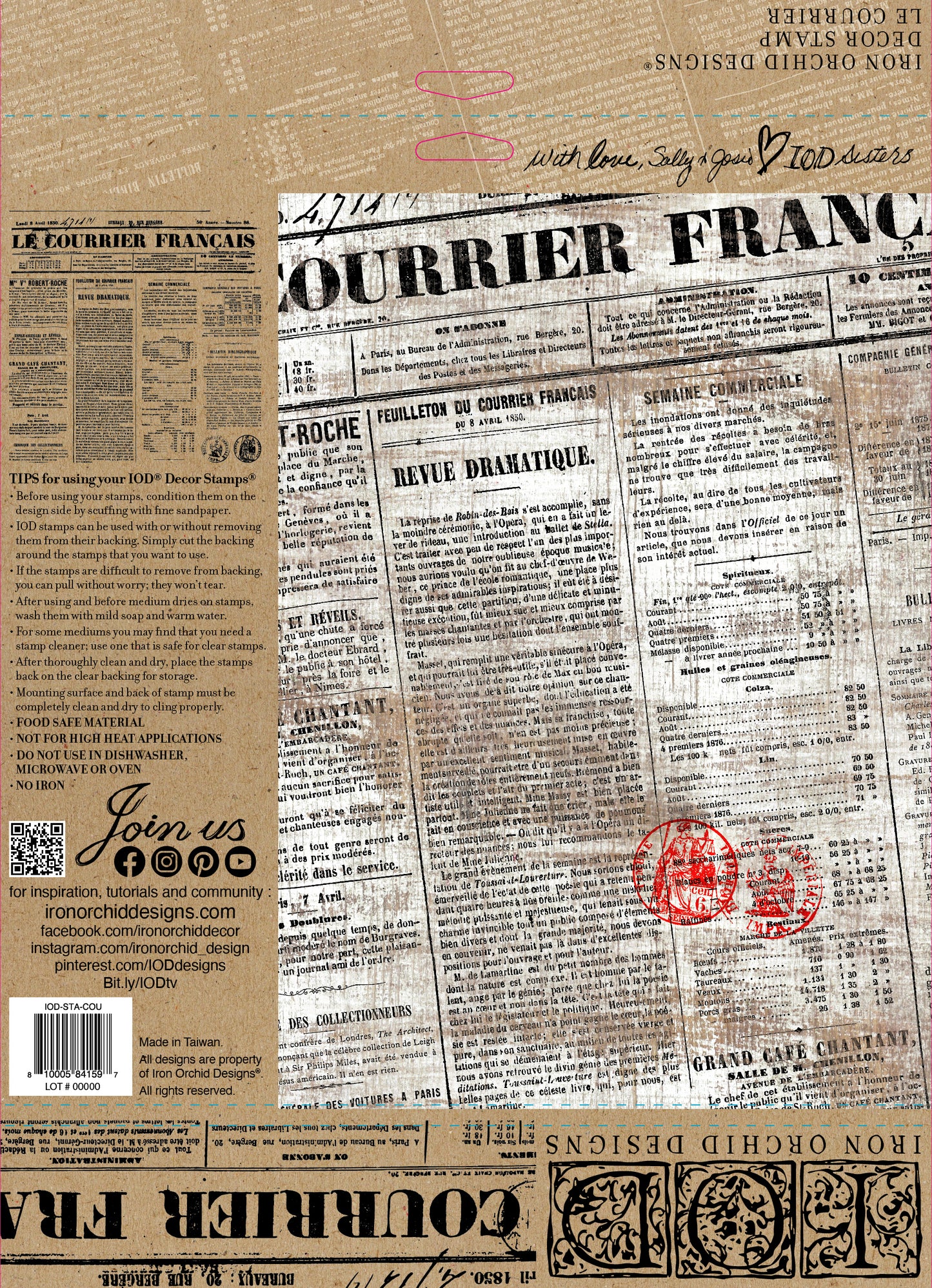IOD Le Courrier 12x12 IOD Stamp™