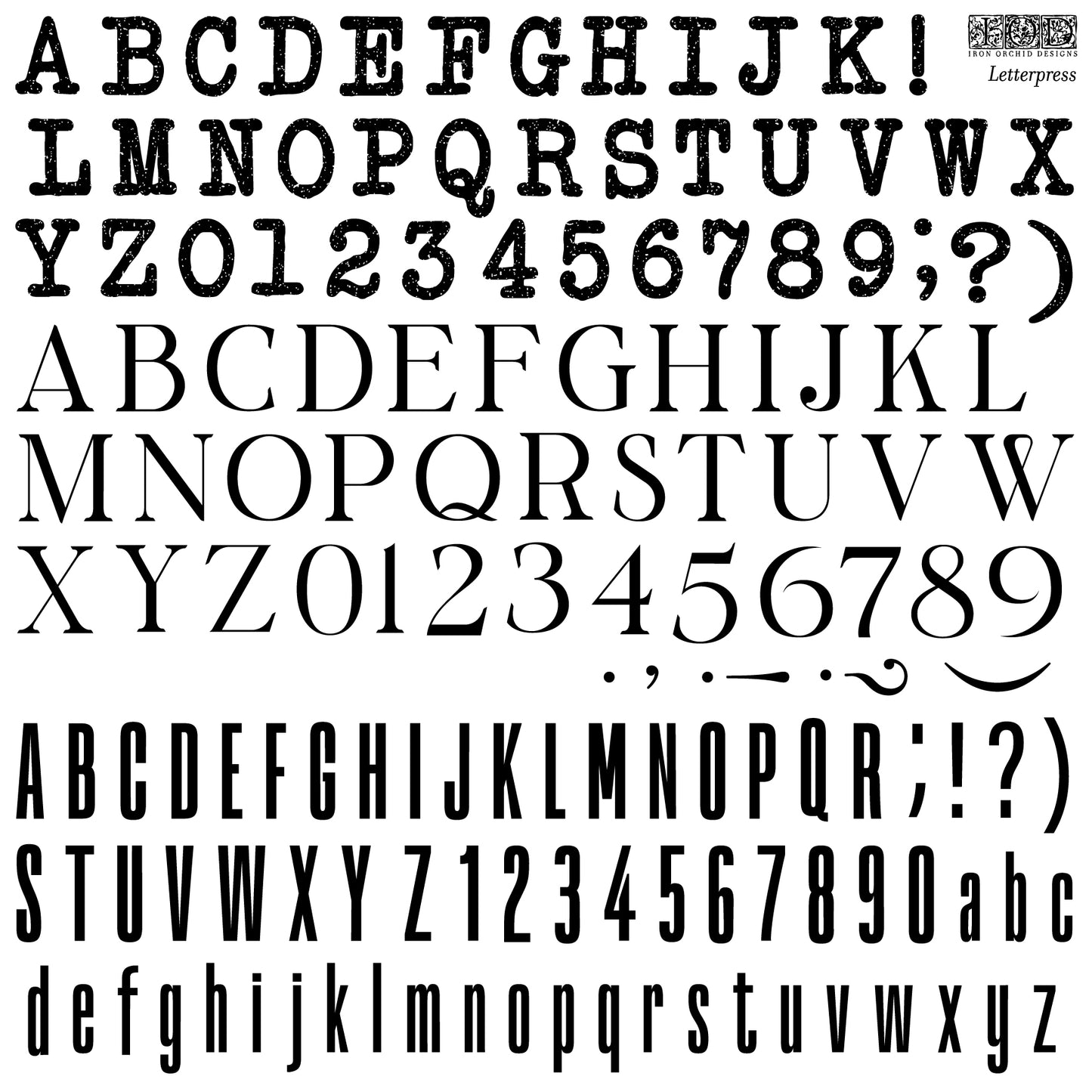Letterpress 12x12 IOD Stamp™