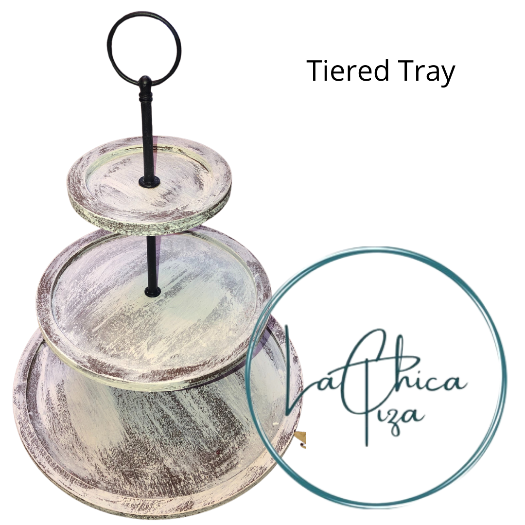 Mini Three -Tiered Tray - Hand Painted | The Stilwell House