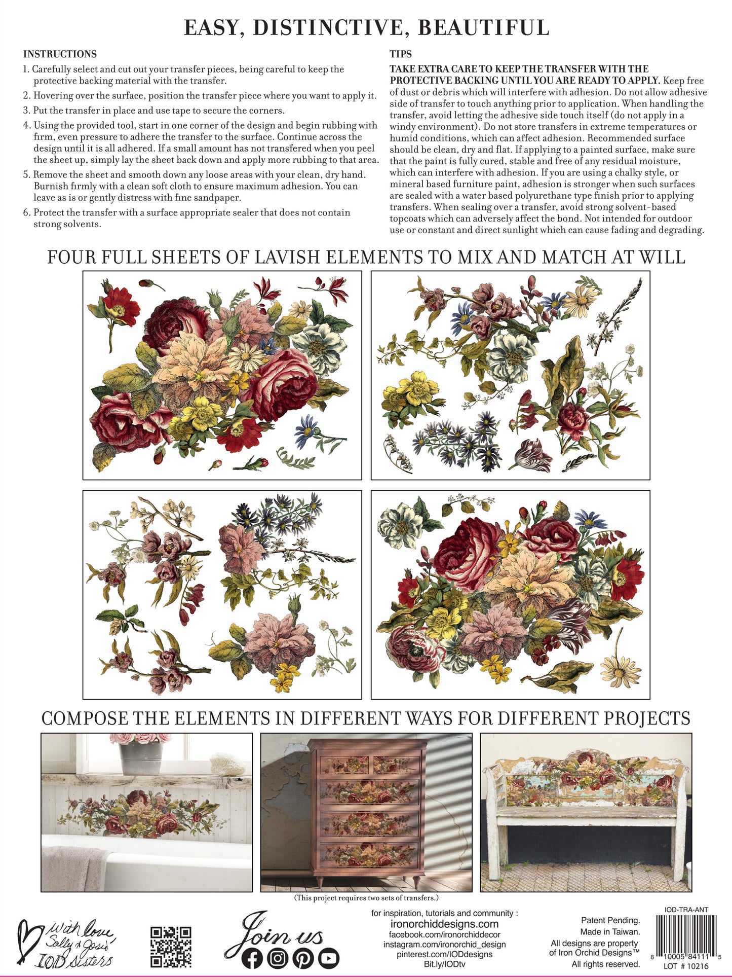 IOD Floral Anthology IOD Transfer 12x16 Pad™