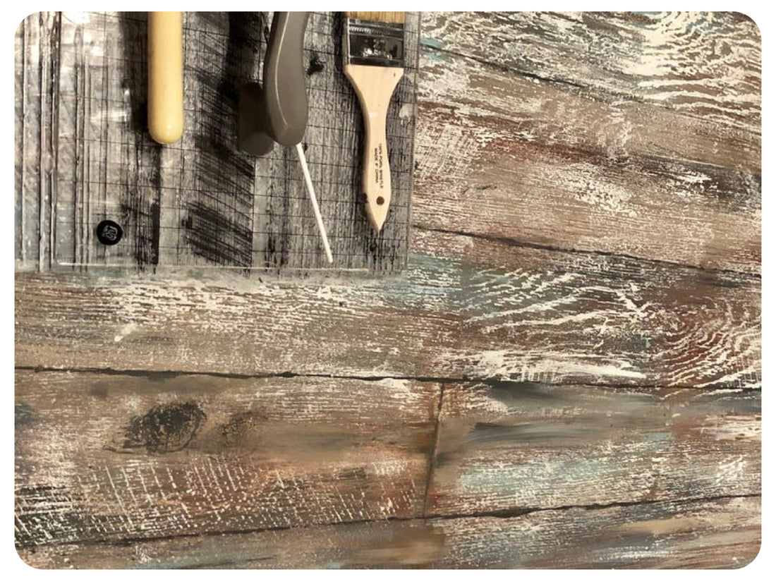 How to Create an Incredible Wood Plank with Iron Orchid Designs Barnwood Plank Stamps