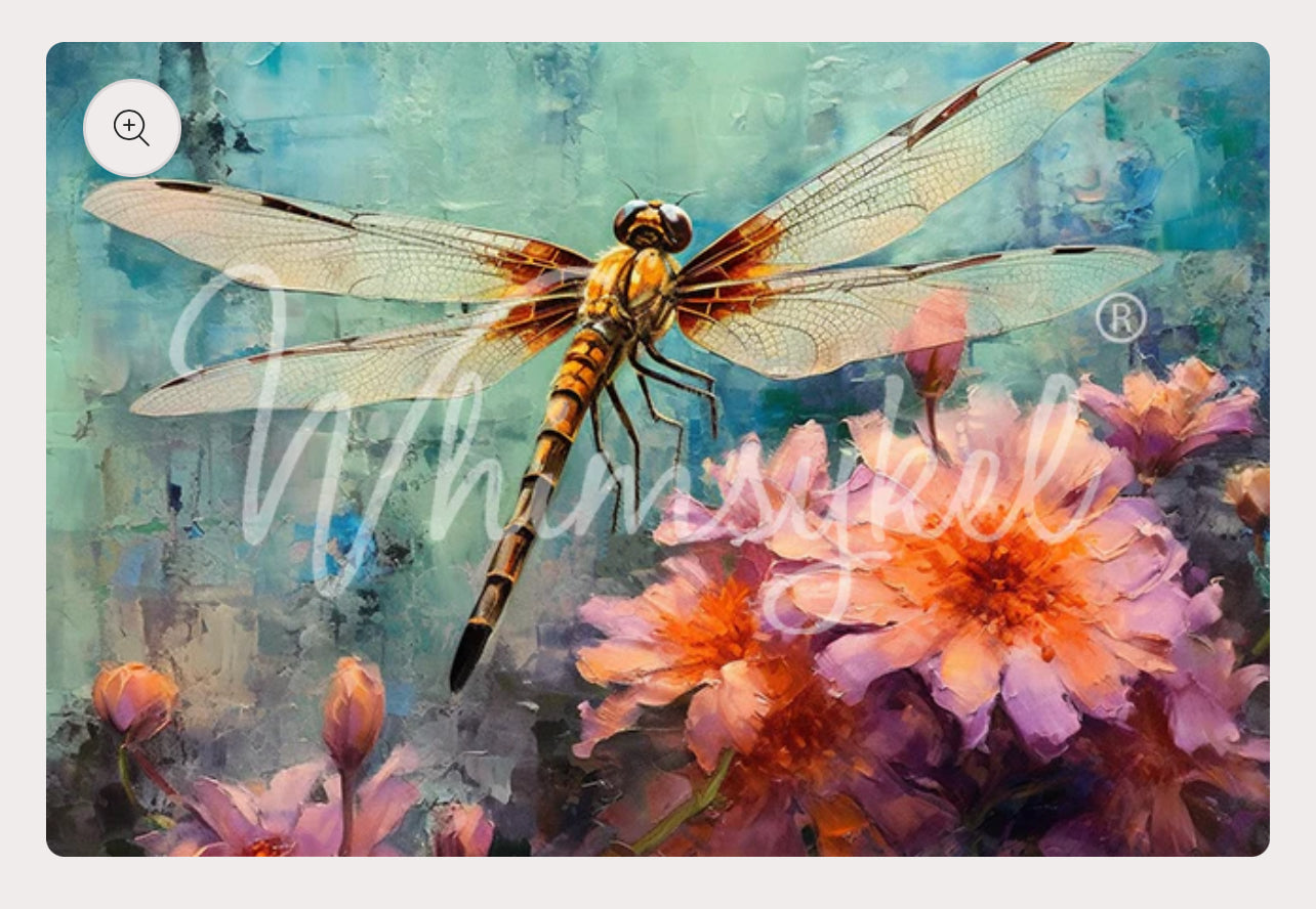 Dragonfly Dance Decoupage Tissue 21x29 inches| Whimsykel