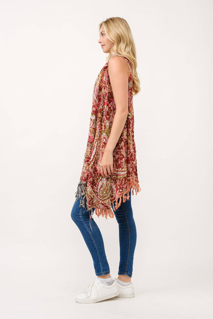 Raj - Bertha Thick Stitch Embroidered Vest