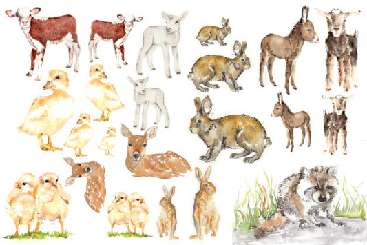 Baby Animals by Lexi Grenzer 20x30 Decoupage  - Roycycled Treasures