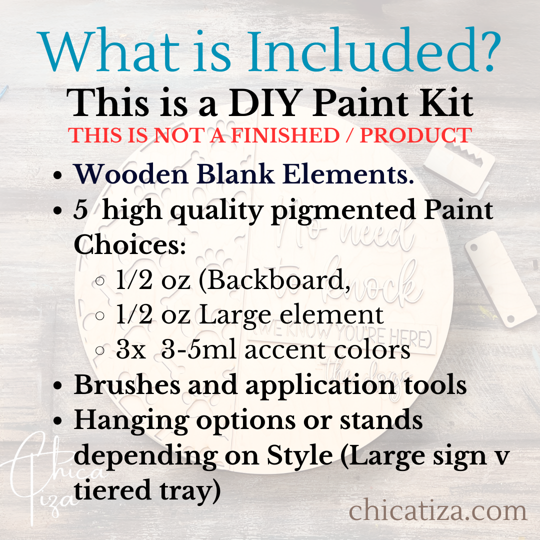 Birthday  Wood Tiered Tray - ChicaTiza Paint Kit