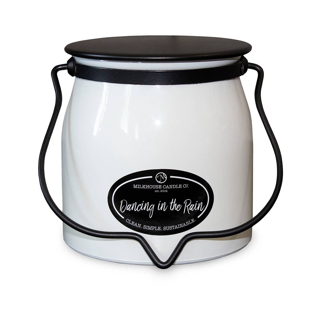 Milkhouse Candle Company - 16 oz Butter Jar Candle: Dancing in the Rain