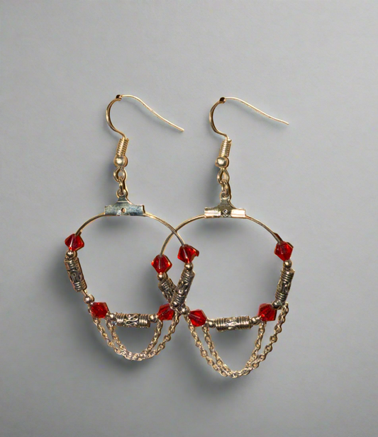 Treat me Red- Reimagined Earrings - Rosecraft By Denise