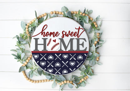 Home Sweet Home   - Round  Wood Door Sign | Hanger | ChicaTiza