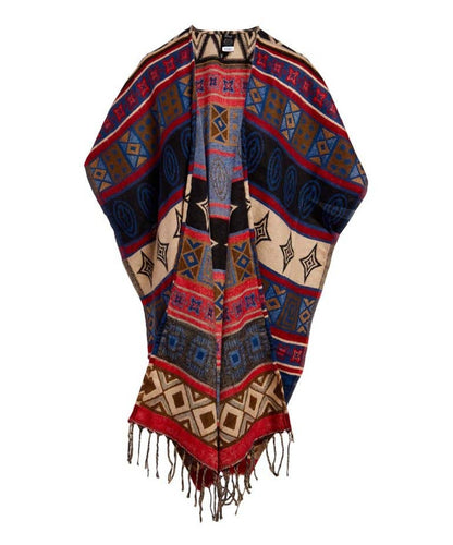 Raj Judith Diamond Print Poncho Kimono