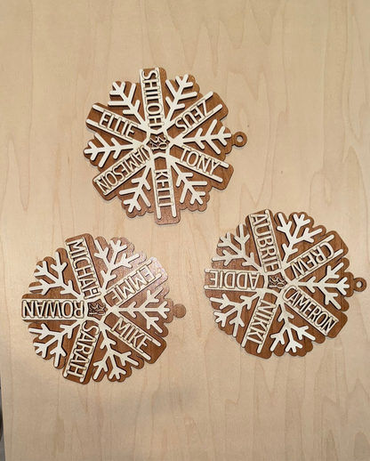 Personalized Wooden Snowflake Ornament