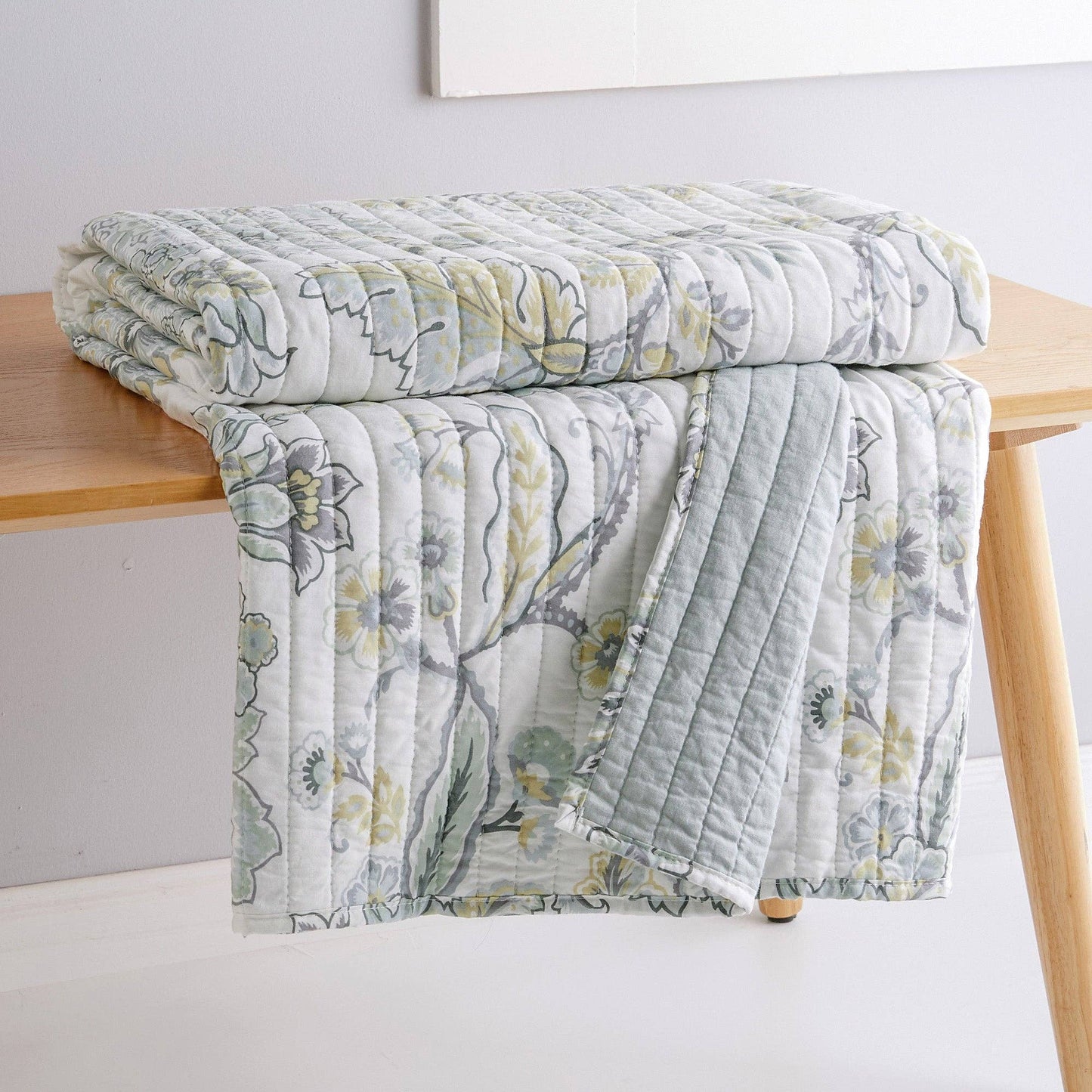 Levtex Home - Ophelia Quilted Throw: Spa