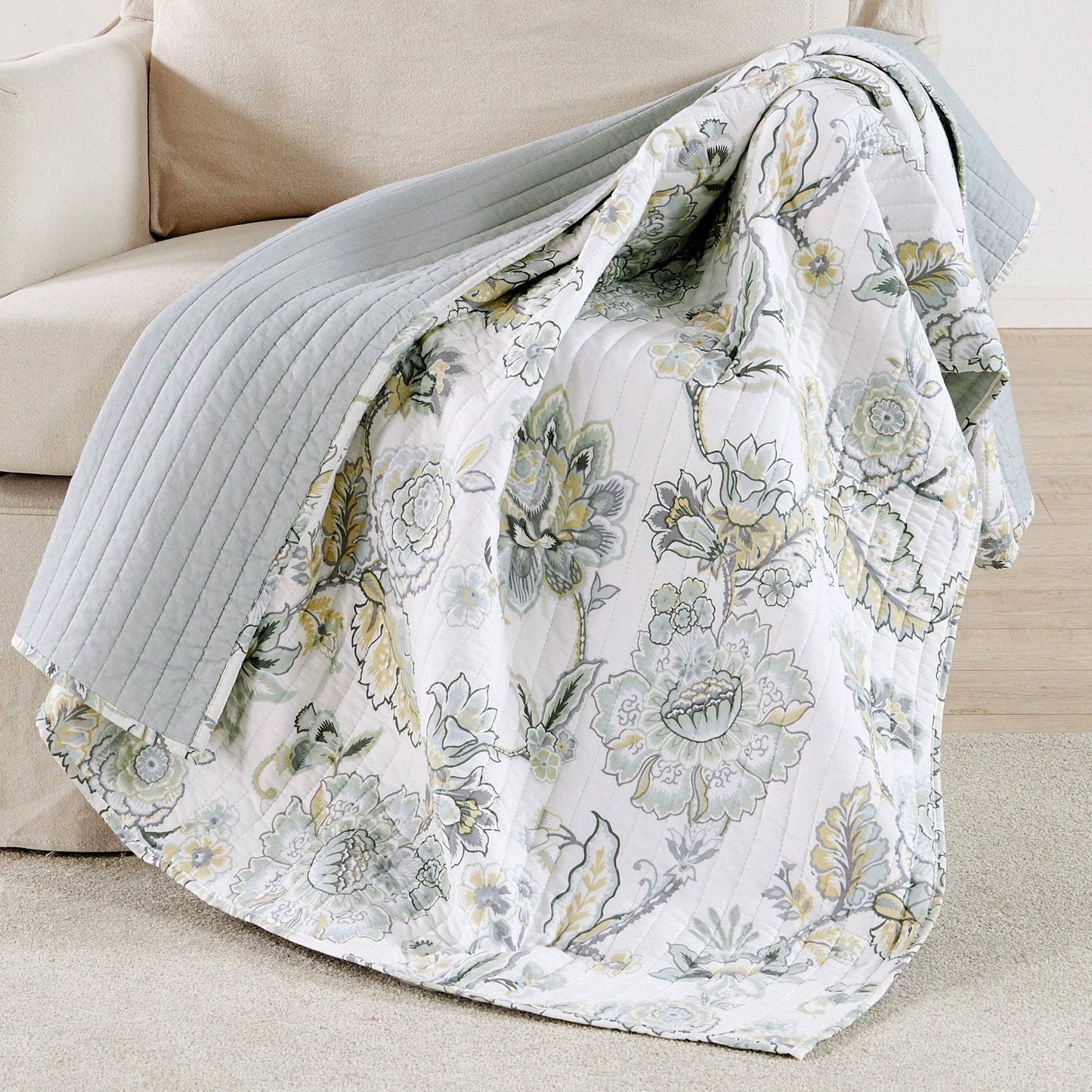 Levtex Home - Ophelia Quilted Throw: Spa