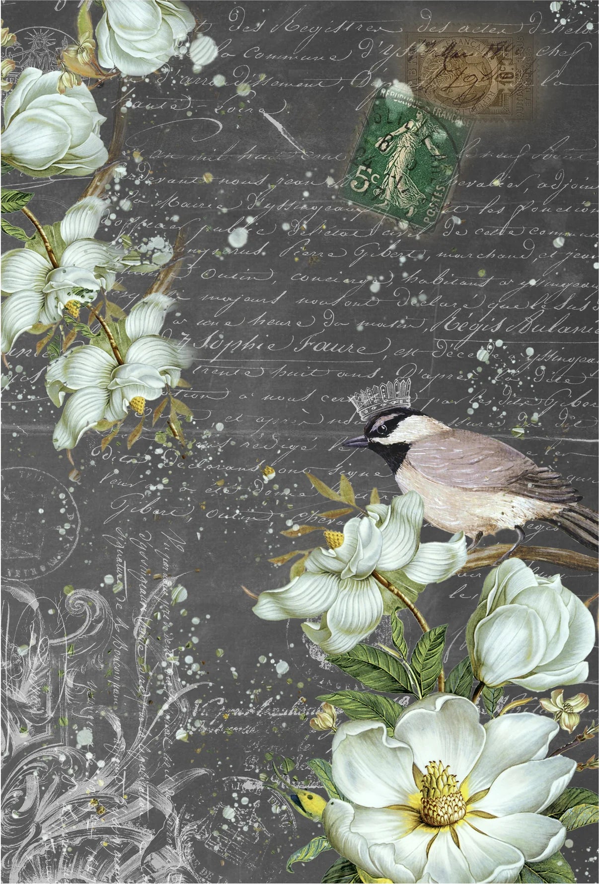 Summer Bird Decoupage  Paper - Roycycled Treasures