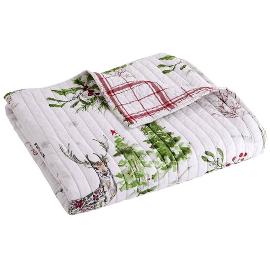 Levtex Home - Sleigh Bells Quilted Throw Blanket: Grey