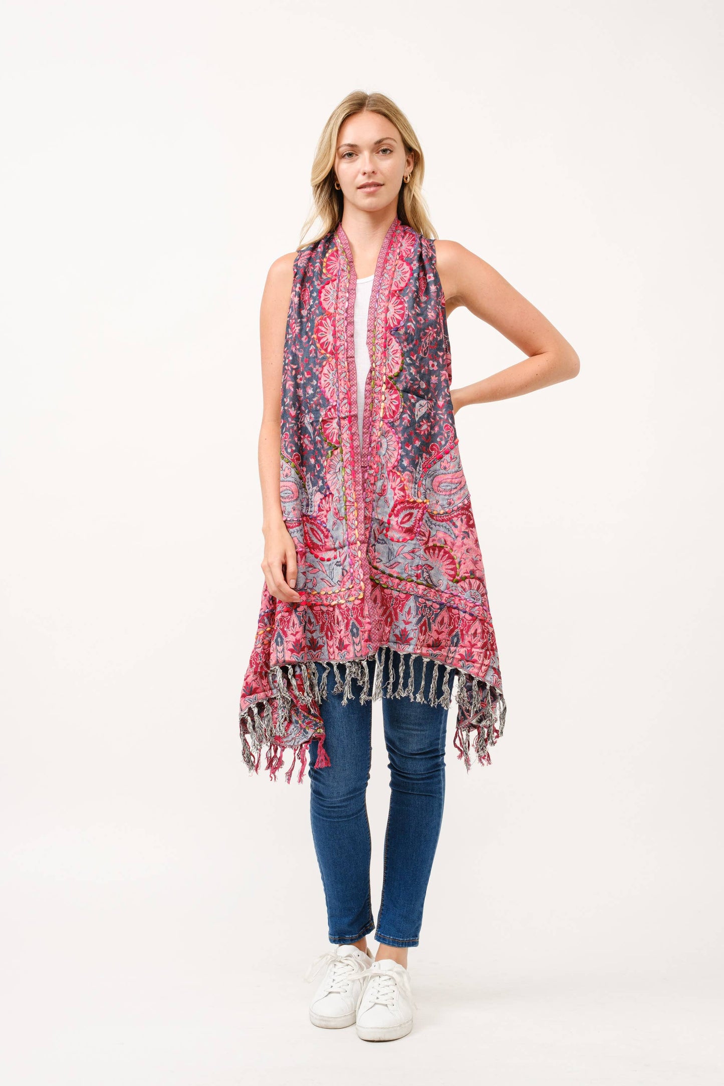 Raj  Barbara Thick Stitch Embroidered Vest