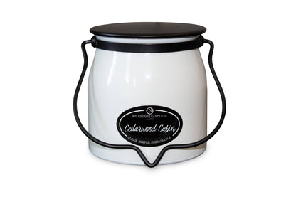 Milkhouse Candle Company - 16 oz Butter Jar Candle: Cedarwood Cabin