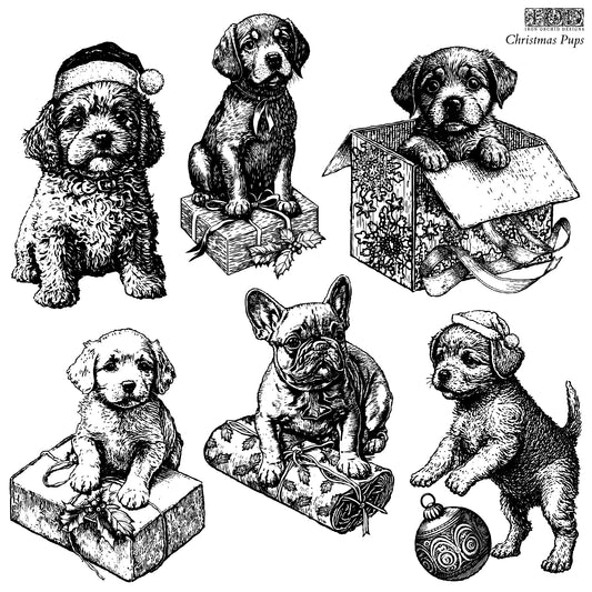 IOD Christmas Pups Stamp