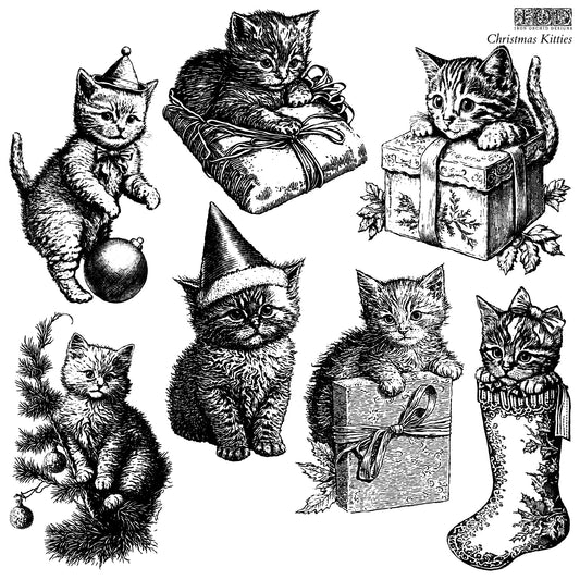 12x12 IOD Christmas Kitten Stamp™ (Limited 2023)