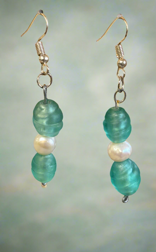 Mermaid Tears - Reimagined Earrings - Rosecraft By Denise