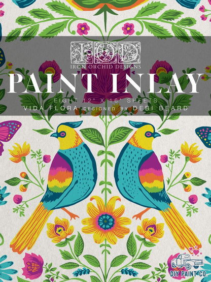 Vida Flora IOD Paint Inlay 12x16 Pad™o