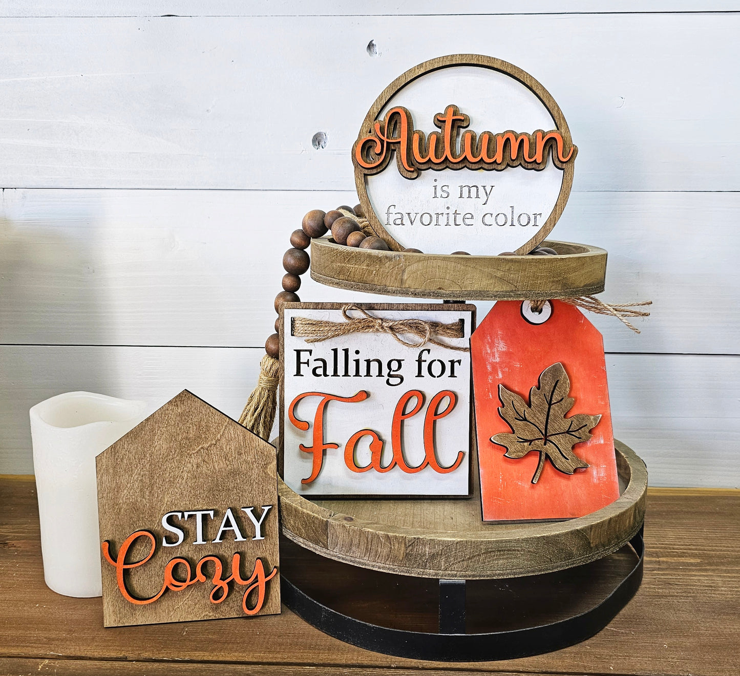 Falling for Autumn -  Wood Chica Tiza Tiered Tray DIY Kit