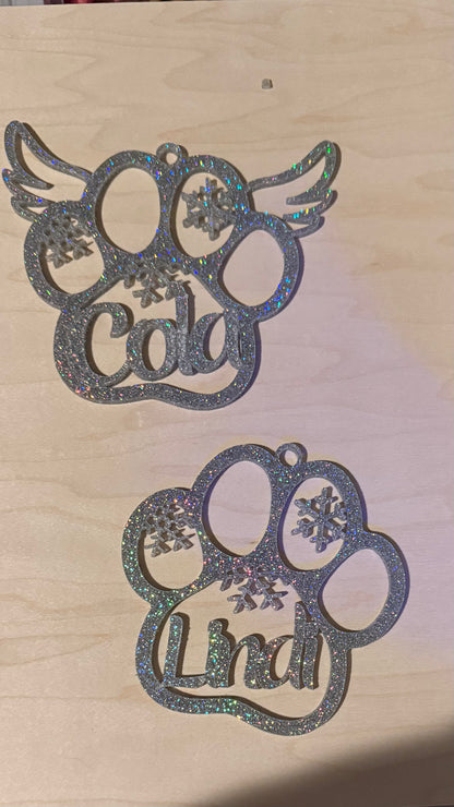 Personalized Paw Ornament