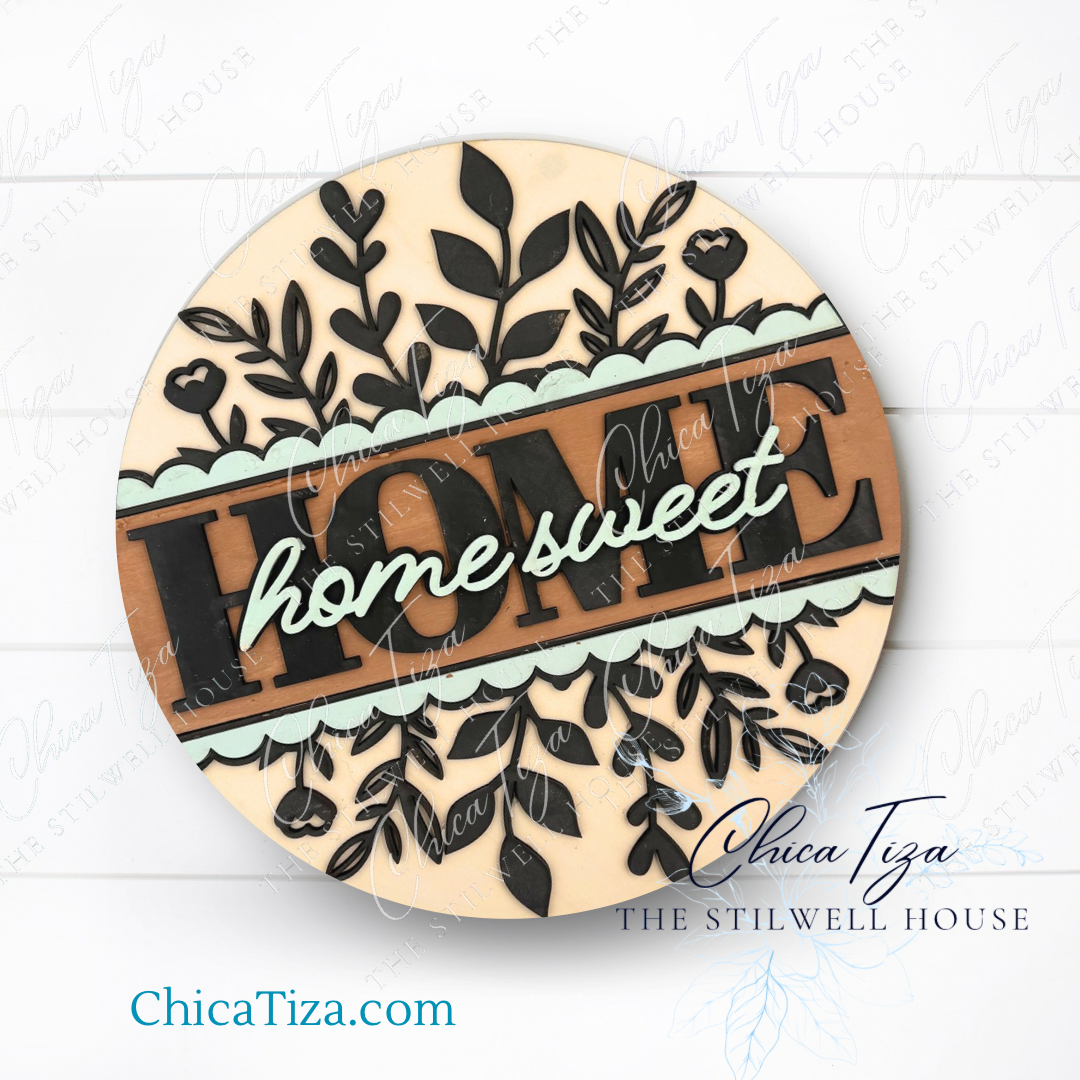 Bless this Home - Round  Wood Door Sign | Hanger | ChicaTiza