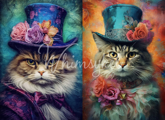 Duo Cats 21x 29 in | Whimsykel