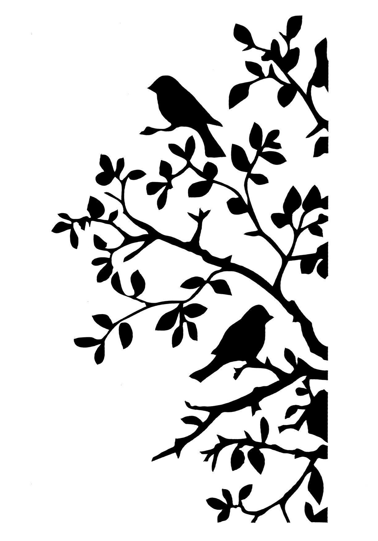 Posh Chalk Stencil Posh Birds and Bendy Branches 21x30cm