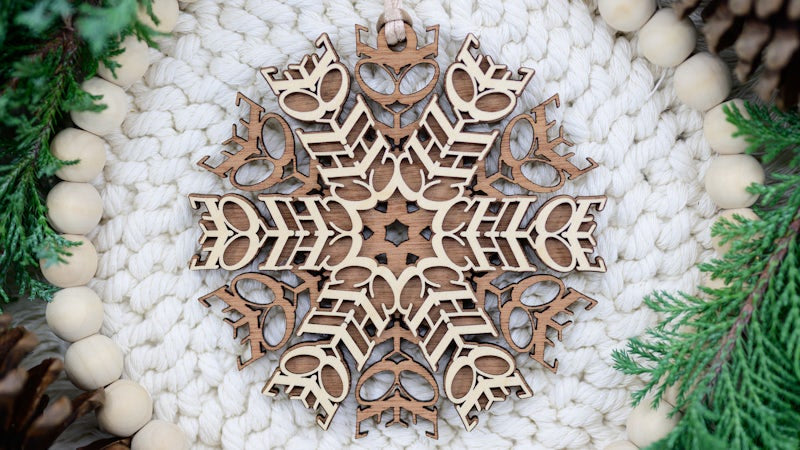 Personalized Wooden Snowflake Ornament