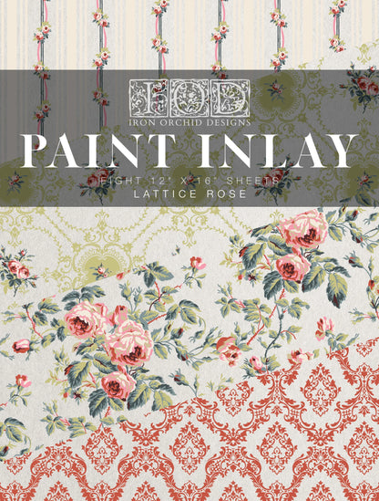 LATTICE ROSE IOD PAINT INLAY 12X16 PAD™