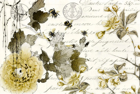 Sepia Blossom Decoupage  Paper  - Roycycled Treasures