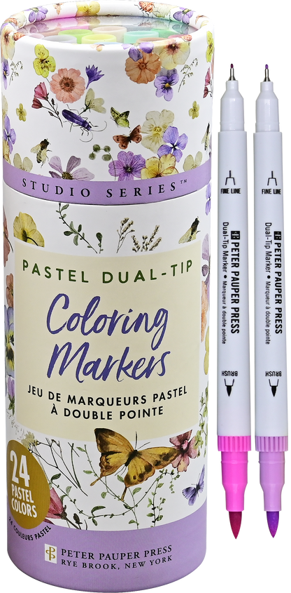 Studio Series Dual-Tip Pastel Markers (Set of 24) by Peter Pauper Press -