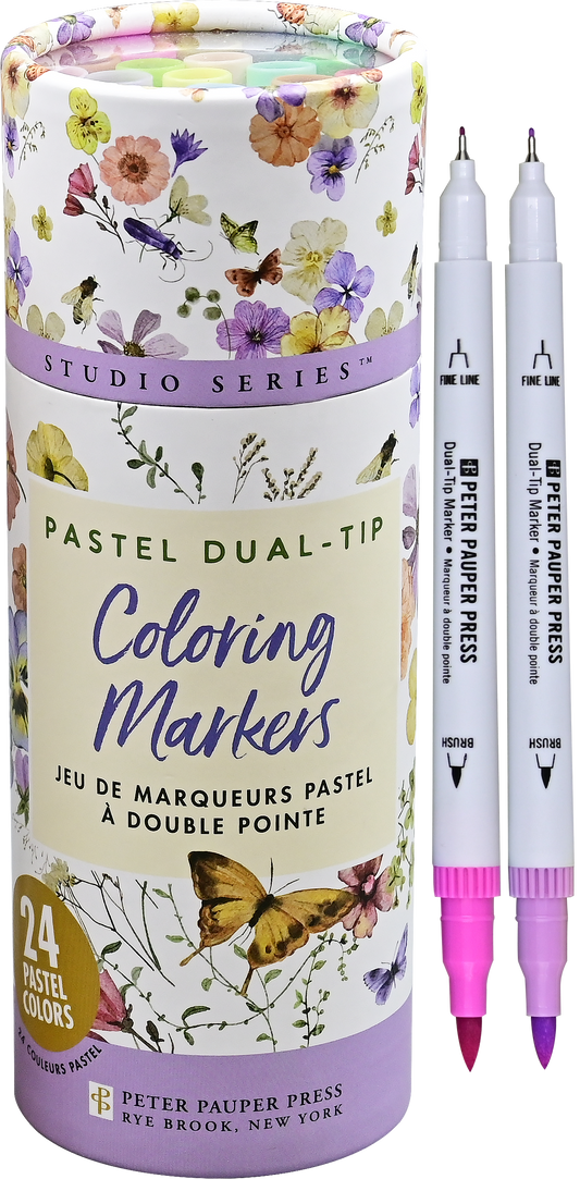 Studio Series Dual-Tip Pastel Markers (Set of 24) by Peter Pauper Press -
