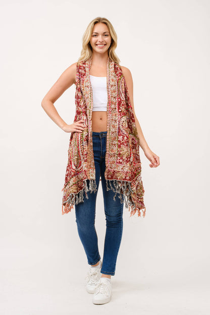 Raj - Bertha Thick Stitch Embroidered Vest